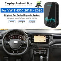 Upgrade Radio Carplay Android Auto Audio For VW T-ROC 2018-2020 Apple Wireless AI Box Car Multimedia Player GPS Navi unit