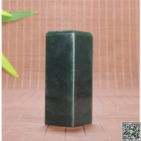 新疆和田玉青玉印章文房四寶用品 玉石印章 私章 無字章 可刻字-UM.有米家居