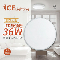 星光璀璨 LED 36W 3000K 黃光 全電壓 星空水晶 超薄吸頂燈_ZZ430159