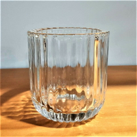 手工蠟燭厚玻璃杯(中條紋)
