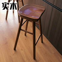 實木吧檯椅 吧台椅 北歐實木吧台椅原木色黑胡桃色酒吧椅家用餐椅高腳凳子高腳椅簡約『cyd12264』