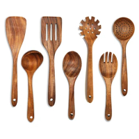 Wooden Spoons For Cooking,Wooden Cooking Utensils 7Pcs Wooden Kitchen Utensil Set Wooden Utensils For Cooking