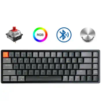 Keychron K6 W 68-Key Hot Swappable USB Bluetooth Computer Mechanical Keyboard, Aluminum Frame RGB Backlit Gateron Switch