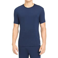【Calvin Klein】2018男時尚絲般莫代爾靛藍色圓領短袖內衣【預購】