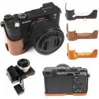 Retro Pu Leather Camera Bag Body Case For Sony Alpha 7C A7C ZV-E1 ZVE1 ZV-E10 ZVE10 A6600 A6400 A6300 A6100 A6000 A5100 A5000
