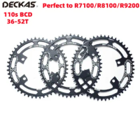 Deckas 110s/4 BCD Road Bike Round Chainring Chain Wheel Narrow Wide Aluminum Crankset 36T-58T Perfect to R7100/R8100/R9200
