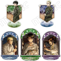 Attack on Titan Anime Levi Erwin Action Figure Doll Acrylic Stand Model Plate Cosplay Toy for Gift