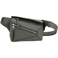 LOEWE 羅威 Puzzle 迷你款 經典小牛皮胸肩背/腰包(咖啡色)