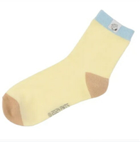 真愛日本 史努比 SNOOPY 標籤 藍黃棕 襪子 運動襪 中筒襪 卡通襪 襪 襪子 學生襪