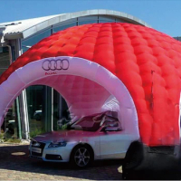 for car exhibition Red double inflatable lawn tent meeting igloo,shelter canopy