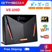 GTMEDIA V8 UHD MARS 4K HD TV Box DVB-S2X/T2/C Satellite Firmware,Smart Card Reader Auto Biss Key Multi-Room T2-MI TV Receiver