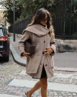 Namirazka - Winter Coat Wool PREMIUM dengan Shawl Syal Leher Mantel Trendy Musim Dingin