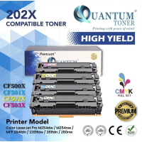 QUANTUM SET HP 202X CF500X CF501X CF502X CF503X Compatible Color Toner HP M254dw M254nw MFP M284fdn 