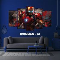 [Cập nhật hot trend] Tranh Iron Man Bộ 5 Tấm Dán Tường cán Formex 5mm, Decor phòng ngủ, phòng khách