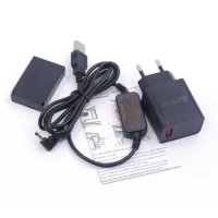 QC3.0 USB Charger + ACK-E12 USB Cable + DR-E12 DC Coupler LP-E12 dummy battery for Canon EOS M2 M10 M50 M100 M200 Camera