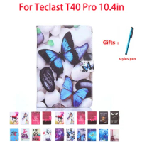 Universal Case For Teclast T40 Pro 10.4in Tablet Case PU Leather Folding Stand Back Protective Tablet Cover Protect Shell + Pen