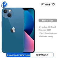 Unlocked Apple iPhone 13 6.1" Super Retina XDR OLED RAM 4GB ROM 128GB Face ID A15 IOS 5G iPhone13 Smartphone