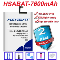 HSABAT 7600mAh BM51 Battery for Xiaomi Mi Max3 Max 3 High Quality Cell Phone Batterie