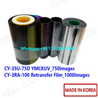 10Sets Compatible DNP UV Ribbon CY-75U-35D YMCKUV 1000 Images &amp; Retransfer Made in Korea for DNPCX330 CX D80 ID Card Printer