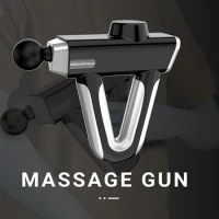 NEW Massage Gun Double Handle Deep Muscle Massager Touch Control Neck Massage Relaxation Body Pain Relief Fitness Fascial Gun