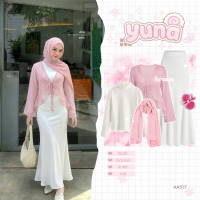 Aruna - One Set Wanita Outfit Pantai Terbaru (Hijab + Manset + Outer Calista + Rok Duyung) OOTD Rok 