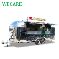 Wecare CE/DOT Certified 700*210*210cm Mobile Bar Trailers Airstream Food Truck with Full Kitchen Food Cart