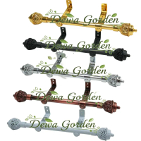 Tiang Batang Gorden Pipa garis Bracket Besi tebal 2mm Cup Batik