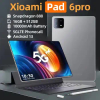 2024 Original Pad 6 Pro Global Version Tablets Snapdragon 888 Android 13 HD 4K Tablet PC 16GB+1TB 5G Dual SIM Card WIFI Mi Tab