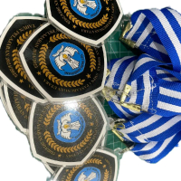 Medali Wisuda Custom bahan akrilik cetak print UV cocok untuk wisuda, perpisahan atau pelepasan