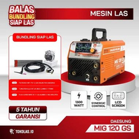 Mesin Las Daesung MIG 120 GS Flax Cored FCAW Tanpa GAS CO2 Lift TIG Argon VARIANT SIAP LAS