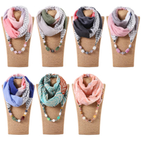 RUNMEIFA เครื่องประดับสีทึบสร้อยคอจี้ผ้าพันคอผู้หญิงโบฮีเมีย Neckerchief Foulard Femme อุปกรณ์เสริม Hijab Stores