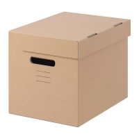 PAPPIS 附蓋收納盒, 棕色, 25x34x26 公分