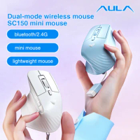 AULA SC150 Mini Portable Ultralight Mouse Bluetooth 2.4G Wireless Rechargeable Mouse 30g
