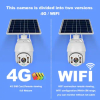 5MP 2MP P2P UBOX APP 4G Solar Power IP PTZ Cameras Sim Card Battery Charge Camera HD Color CCTV Camera Two Way Audio Camera