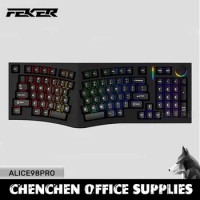 New FEKER Alice98Pro 3Mode Mechanical Keyboard Alice RGB Wireless Keyboards Hot-Swap Custom Ergonomi