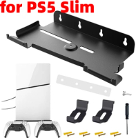 Wall Mount Kit for Playstation 5 Slim Console 2 Controller Mounts Bracket Earphone Holder Display Stand for PS5 Slim Accessories
