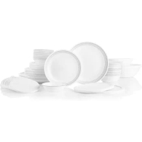 Corelle Vitrelle 78-Piece Service for 12 Dinnerware Set, Triple Layer Glass and Chip Resistant,