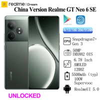 Original Realme GT Neo 6 SE Unlocked Sim Network Region 100W Supervooc 5500mAh Snapdragon7+ Gen 3 6.78Inch AMOLED 120Hz 50MP OIS