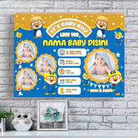 Biodata Bayi Size Jumbo Custom Biodata Bayi Tema Kartun Poloro Desain Lucu