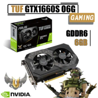 ASUS TUF GTX 1660 SUPER O6G GAMING Video Cards GDDR6 6GB Graphics Card GPU 192bit NVIDIA GTX1660S PCIE3.0 OC Mode 1815 MHz NEW