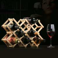 折疊實木酒架 木質紅酒架客廳葡萄酒架 中式裝飾品簡約家用酒格