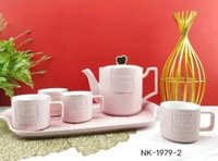 7 pc Tea set Tea Cup Coffe Set Coffe Cup Ceramic With Electroplate Gold Design Gelas Teh Kopi Kerami