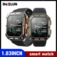 BOZLUN New 380mAh Swimming Smartwatch 1.83 inch IP68 Waterproof Pedometer Bluetooth Call Sports Smart Watch Men for android ios