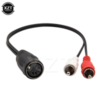 【2023】2019 5 Pins DIN Female To 2 RCA Male Plug AMP Audio Adapter Cable 0.3M High Quality