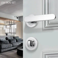 Zinc Alloy Single-sided Handle Lockset Indoor Invisible Barn Door Lock Bedroom Keyless Mechanical Lock Home Hardware Fitting