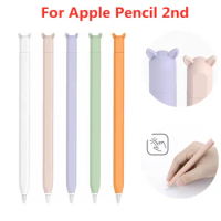 Anti-scroll Soft Silicone Protective Sleeve Pouch Case Skin Cover Cute Cat Ear Nib Cover For Apple iPad Pencil 2nd Generation
