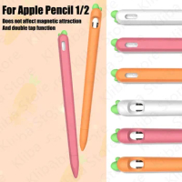 Soft carrot Silicone For Apple Pencil 1 2 Case Compatible For iPad Tablet Touch Pen Stylus Protective Sleeve Cover coque