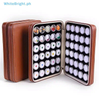 # WBPH # Loose Gemstones Jewelry Display Box Beads Organizer Container Round Gem Box PU Leather Dia