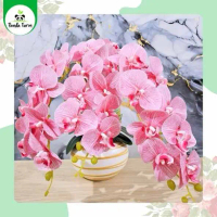 Artificial Flower Anggrek 3 tangkai + Pot Gerabah Donat