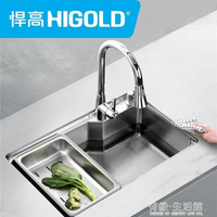 悍高廚房家用單槽套餐304不銹鋼加厚水槽洗菜盆洗碗池單盆AQ